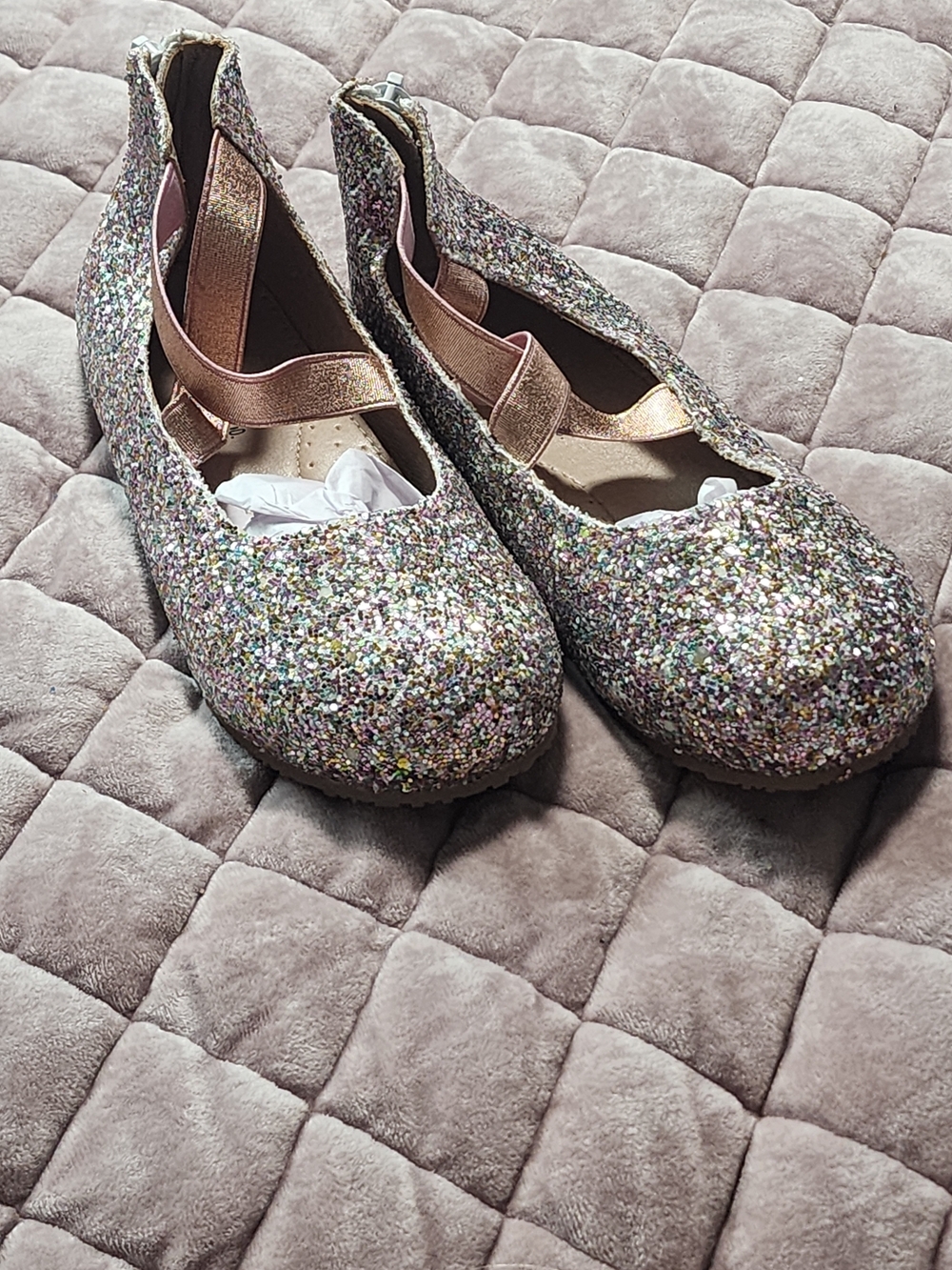 Sparkly Girl's Size 13 Slip On Dress Shoes